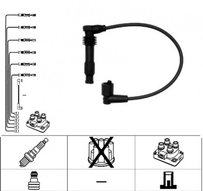 NGK 0810 Jeu de câble d'allumage Chevrolet Opel 
