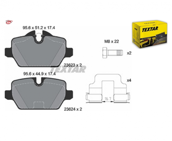TEXTAR 2362303 Kit de plaquettes de frein BMW