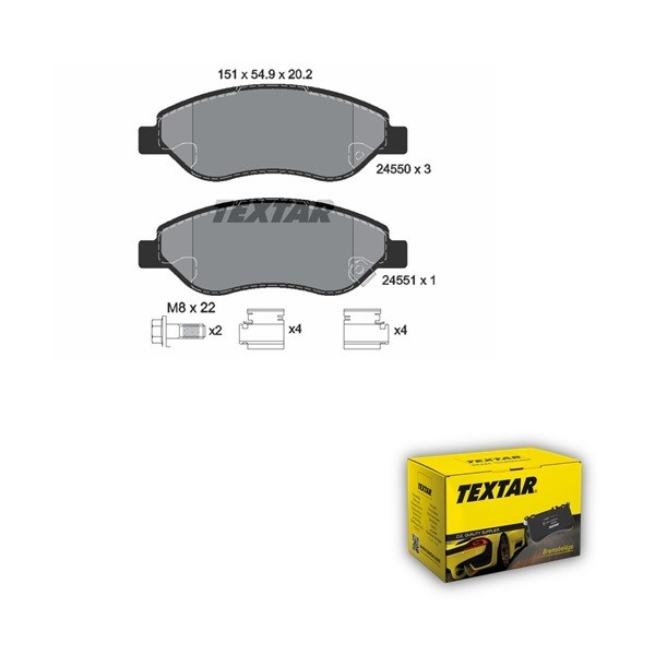 TEXTAR 2455001 Kit de plaquettes de frein OPEL
