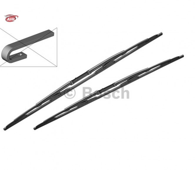 BOSCH 3 397 001 909  Essuie-glaces Plats Conventionnel Twin 909, Longueur 550mm / 550mm