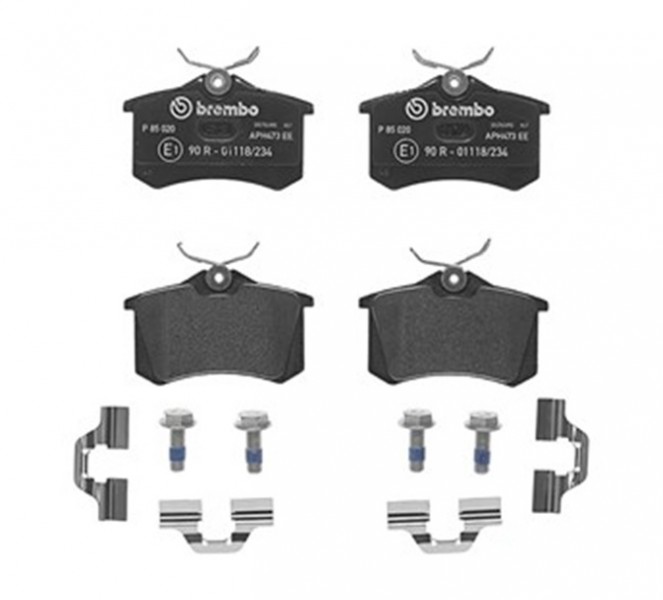 BREMBO P 85 020 Jeu de 4 plaquettes de frein pour VAG CITROEN PEUGEOT