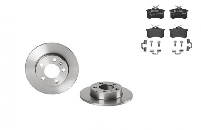 BREMBO 08.7165.14 + P 85 020 JEU DE 2 DISQUES DE FREIN + 4 PLAQUETTES DE FREIN POUR AUDI VW