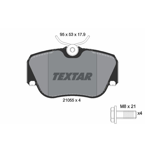 TEXTAR 2105503 Jeu de 4 plaquettes de frein pour M-BENZ AUDI SEAT SKODA VW 