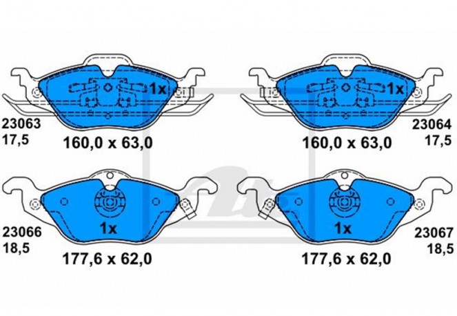 ATE 13.0460-7115.2 Jeu de 4 plaquettes de frein pour OPEL