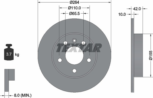 TEXTAR 92092103 Jeu de 2 disques de frein pour OPEL VAUXHALL 