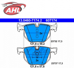 ATE 13.0460-7174.2 Jeu de 4 plaquettes de frein pour  BMW E60 E61 E63 E64