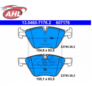 ATE 13.0460-7176.2 Jeu de 4 plaquettes de frein pour BMW