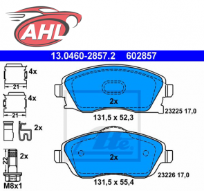ATE 13.0460-2857.2 Plaquettes de frein avant VA Opel