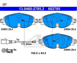 ATE 13.0460-2785.2 Plaquettes de frein Audi Seat Skoda VW