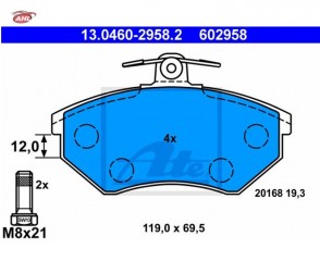 ATE 13.0460-2958.2 Plaquettes de frein Seat Ibiza II III VW Golf III Golf IV Passat