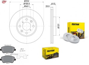 TEXTAR 92148903 + 2397302 disque de frein + plaquettes de frein OPEL SUZUKI
