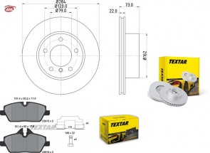 TEXTAR 92238403 + 2391503 disque de frein + plaquettes de frein BMW