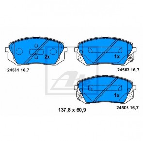 ATE 13.0460-5600.2 Jeu de 4 plaquettes de frein pour  HYUNDAI KIA 