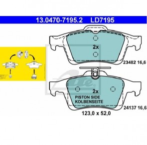ATE 13.0470-7195.2 Jeu de 4 plaquettes de frein Céramique MAZDA  FORD OPEL SAAB VOLVO